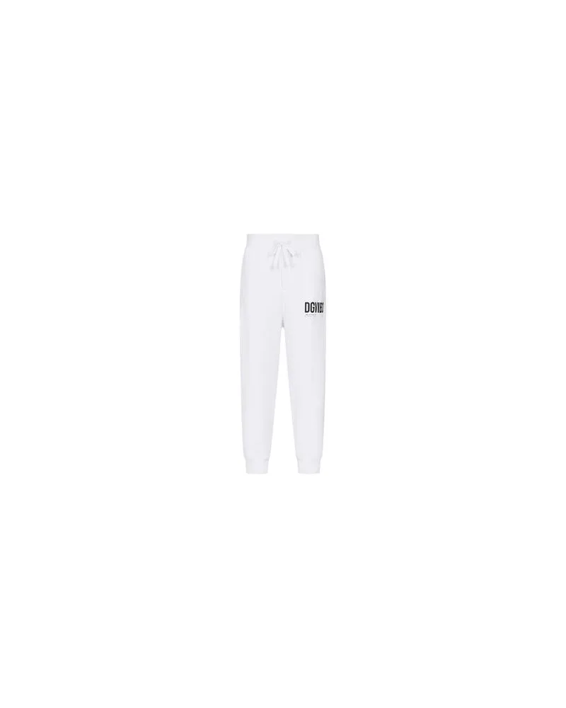 Dolce & Gabbana Bedruckte Jogginghose mit Logo VIB3 White