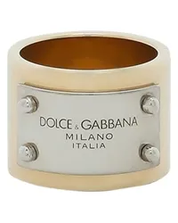 Dolce & Gabbana Ring mit Branding-Tag Multicolor