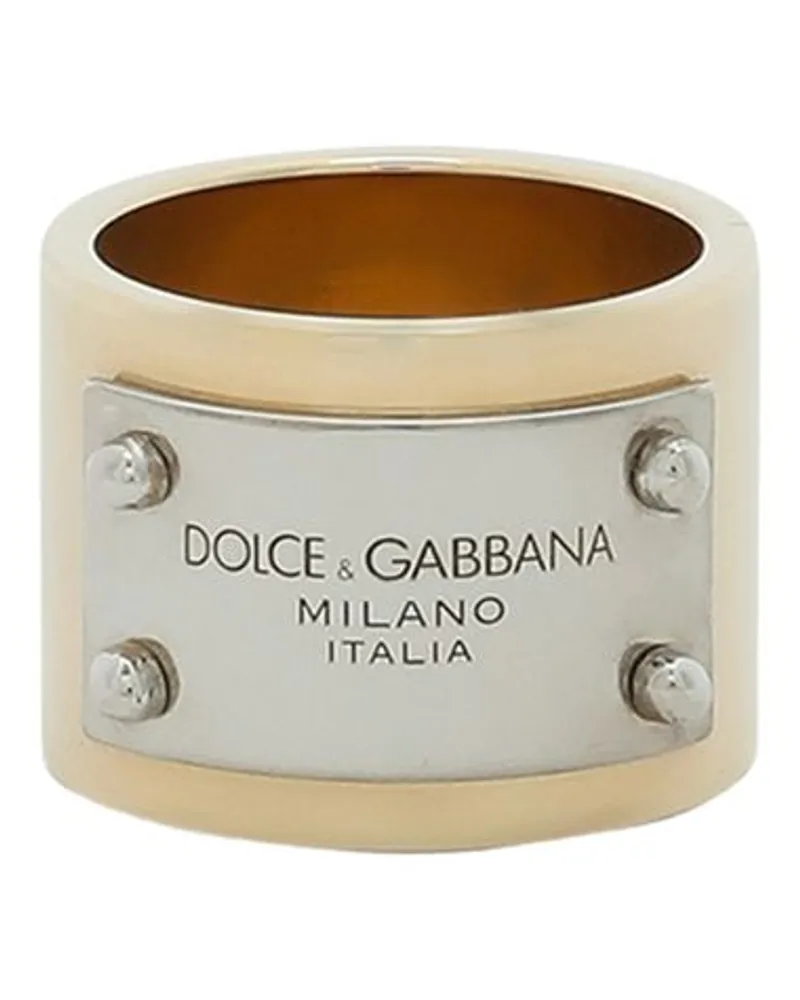 Dolce & Gabbana Ring mit Branding-Tag Multicolor