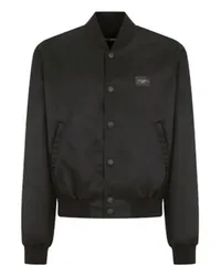 Dolce & Gabbana Nylonjacke mit Branding-Tag Black