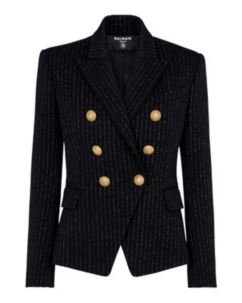 Balmain Klassische Jacke mit 6 Knöpfen Black