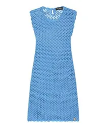 Dolce & Gabbana Ärmelloses kurzes Häkelkleid Blue