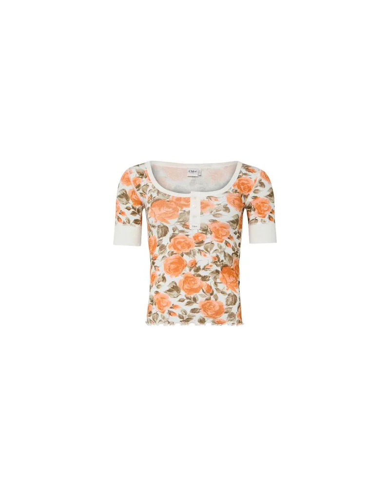 Chloé Bedrucktes Minikleid Babydoll White
