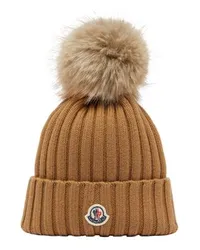 Moncler Mütze mit Logo Brown