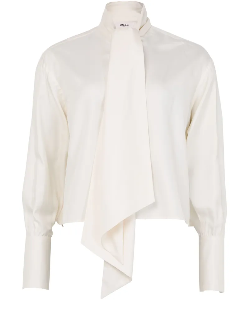 Celine Kurz geschnittenes lavallière-hemd aus seidentwill 