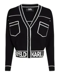 Karl Lagerfeld Kurzer Cardigan mit Karl-Logo Black