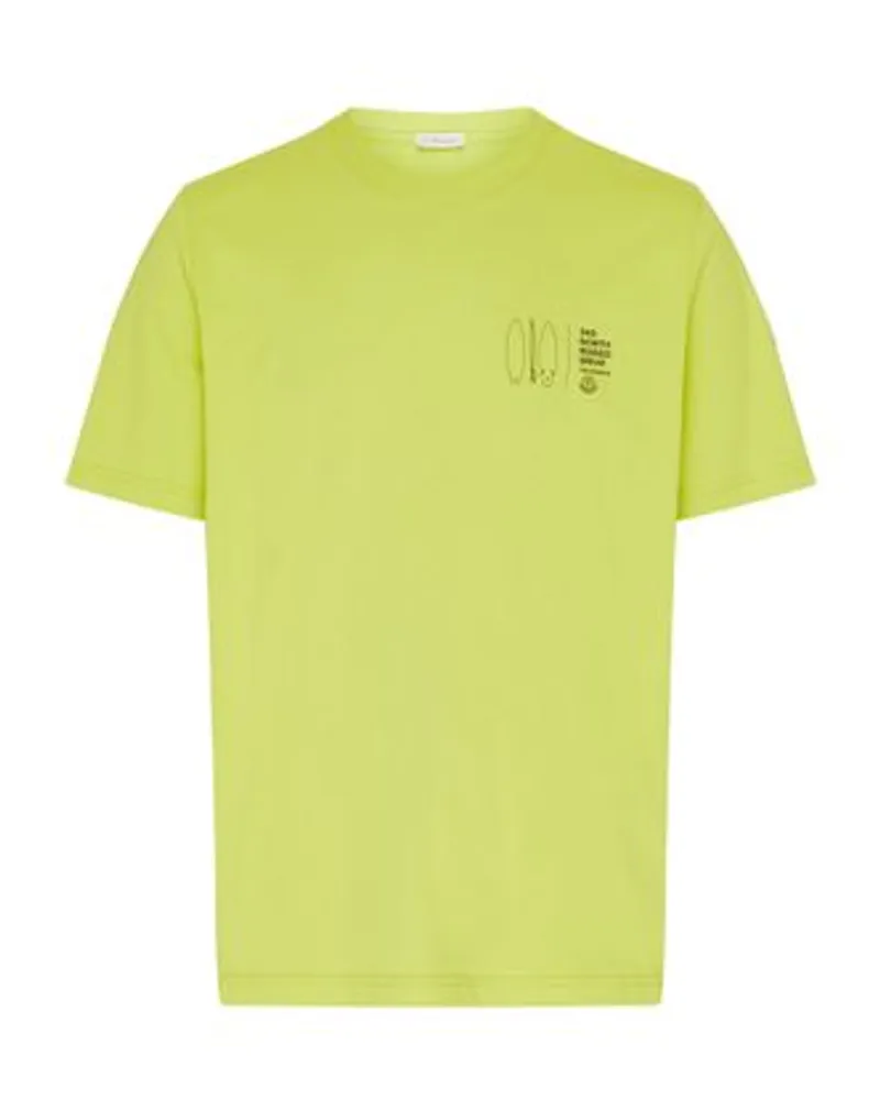 Moncler Kurzarm-T-Shirt mit Logo Yellow