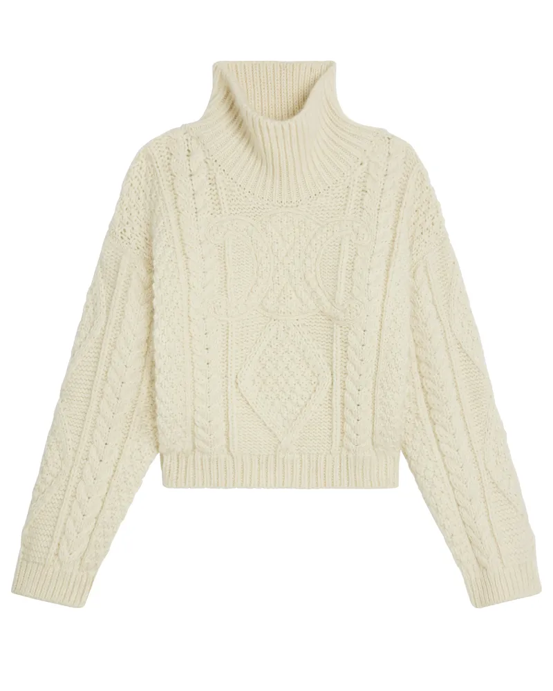 Celine Pullover mit stehkragen aus alpakawolle in aranstrick 