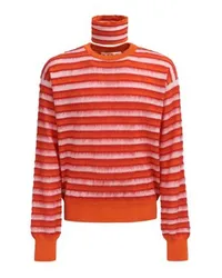 Marni Pullover mit halblangen Ärmeln und Streifen Orange