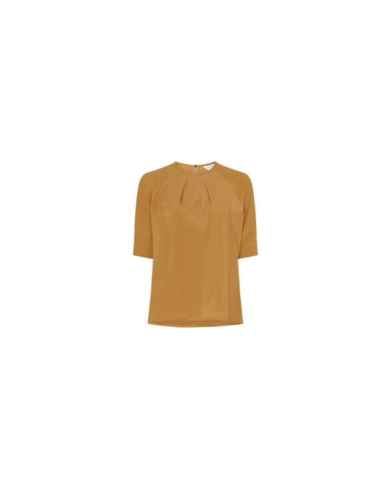 Max Mara Bluse mit 3/4-Arm Ecuador Brown