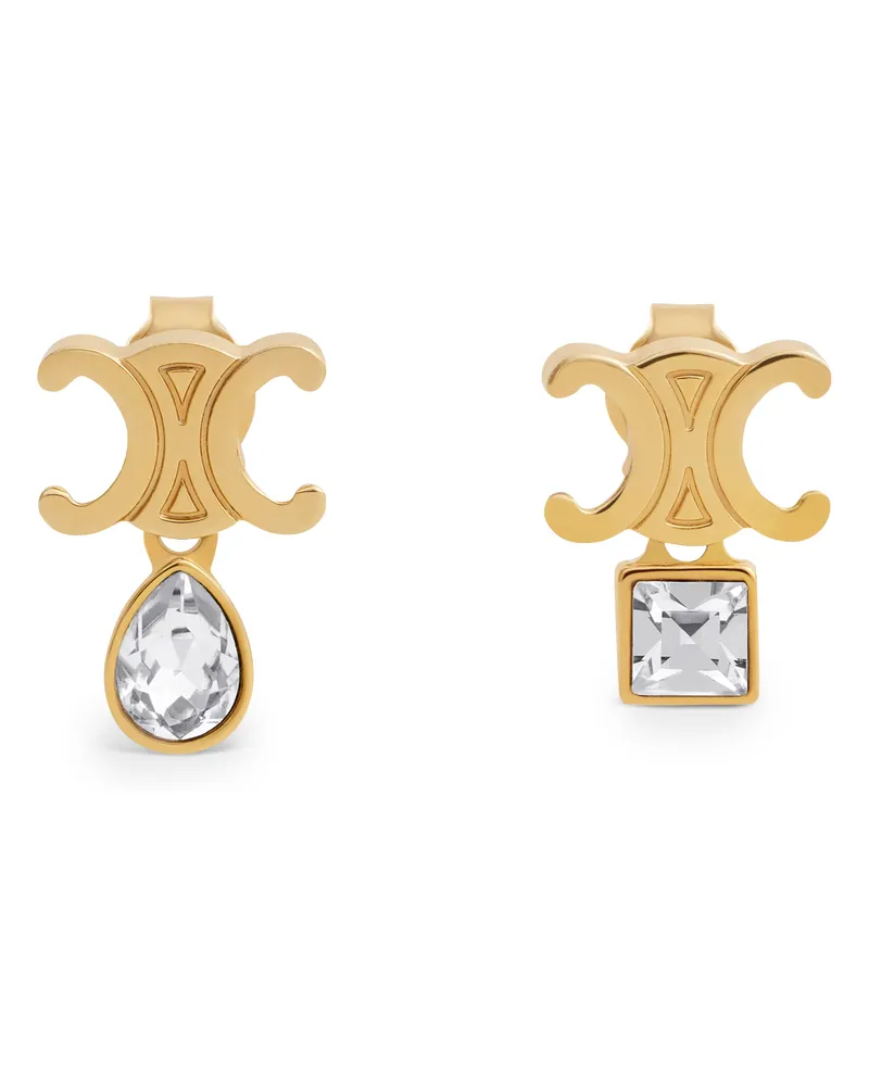 Celine Triomphe funkelnde ohrringe aus messing mit goldfinish und strass Gold