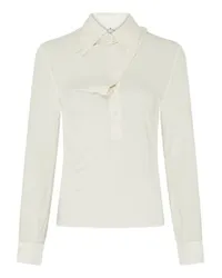 Courrèges Schräg geschnittene Langarm-Bluse Oblique Off-white