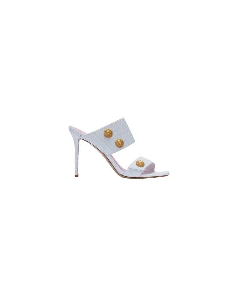 Balmain Mules Eva mit Absatz White