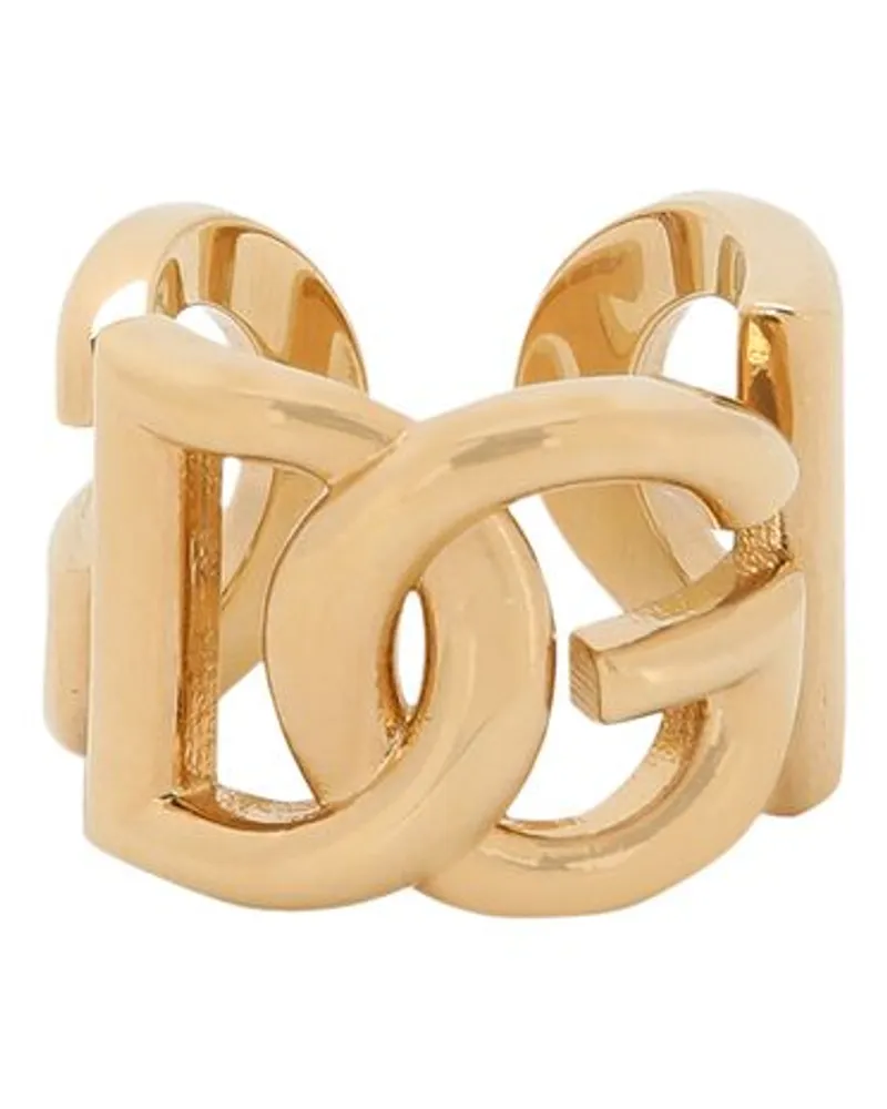 Dolce & Gabbana Ring Mit Dg Logo Gold