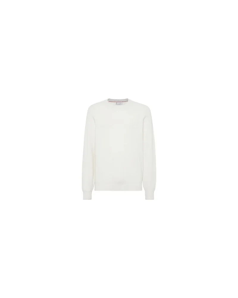 Brunello Cucinelli Pullover in Patentstrick White