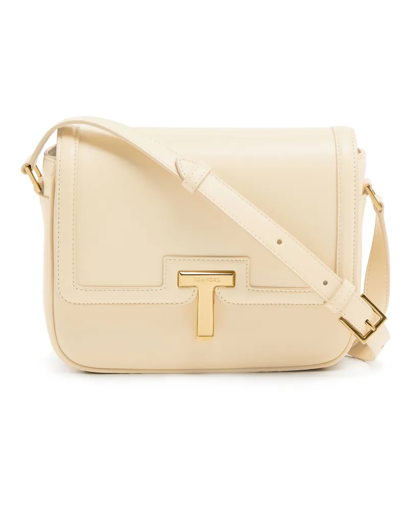 Tom Ford Kleine Schultertasche aus glänzendem weichem Kalbsleder 