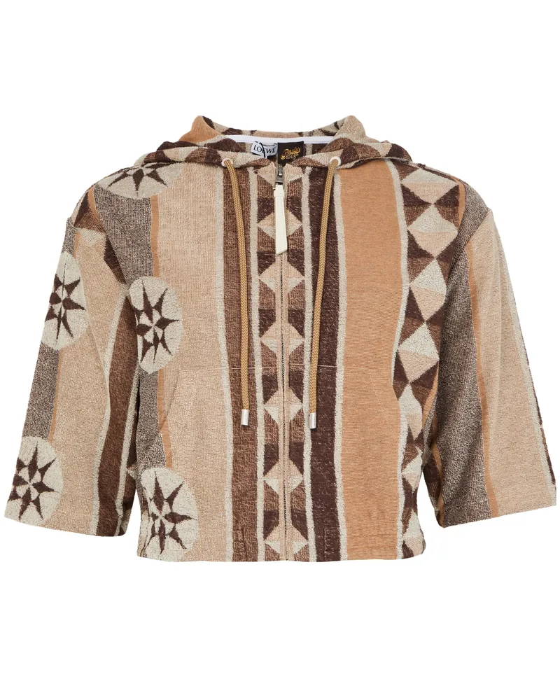Loewe Kurzarm-Hoodie mit Reißverschluss 