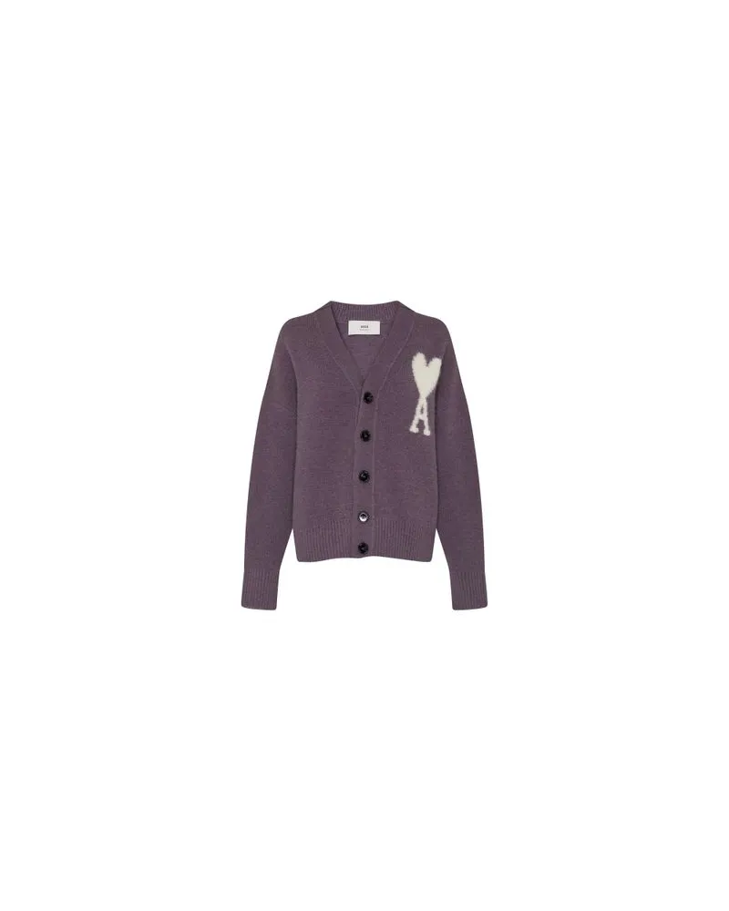 AMI Paris Cardigan Ami De Cœur Purple