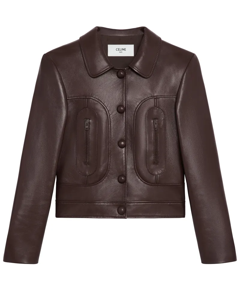 Celine Gerader blouson aus weichem lammleder 