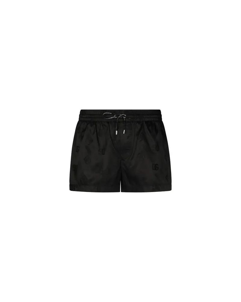 Dolce & Gabbana Kurze Jacquard-Badeshorts Black