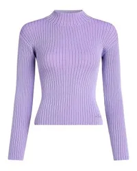 Karl Lagerfeld Lurex-Pullover mit Stehkragen Purple