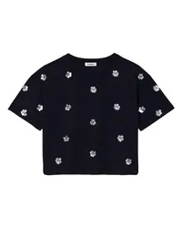 Sandro T-Shirt mit Pailletten-Blumen Black