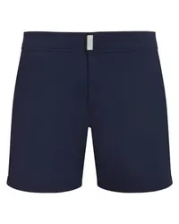 Vilebrequin Einfarbige Stretch-Badeshorts mit flachem Bund Blue