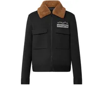Blouson aus Strick mit Kragen aus Lammfell