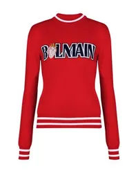 Balmain Wollpullover mit Printmotiv Erdbeere Red