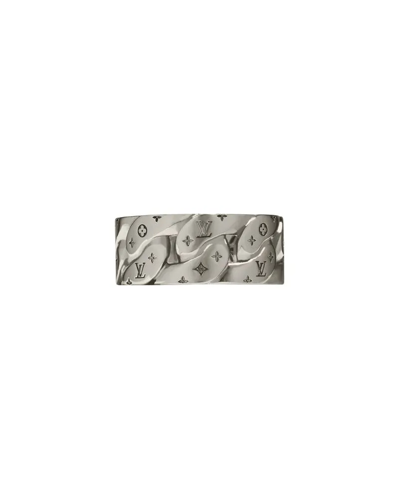 Louis Vuitton LV Mosaic Cuban Ring Silver