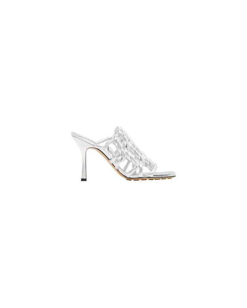 Bottega Veneta Rock Intrecciato Metallic aus lammleder Silver