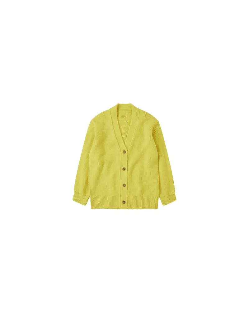 Closed Cardigan mit V-Ausschnitt Yellow