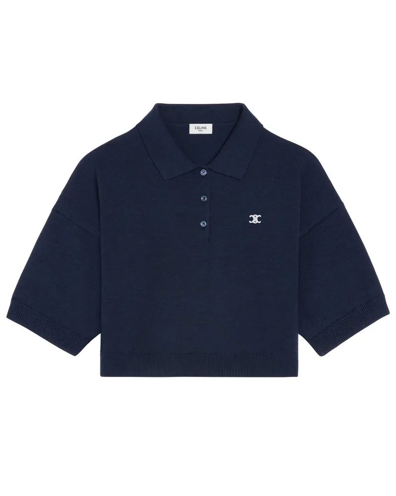 Celine Verkürztes Triomphe poloshirt aus wolle 