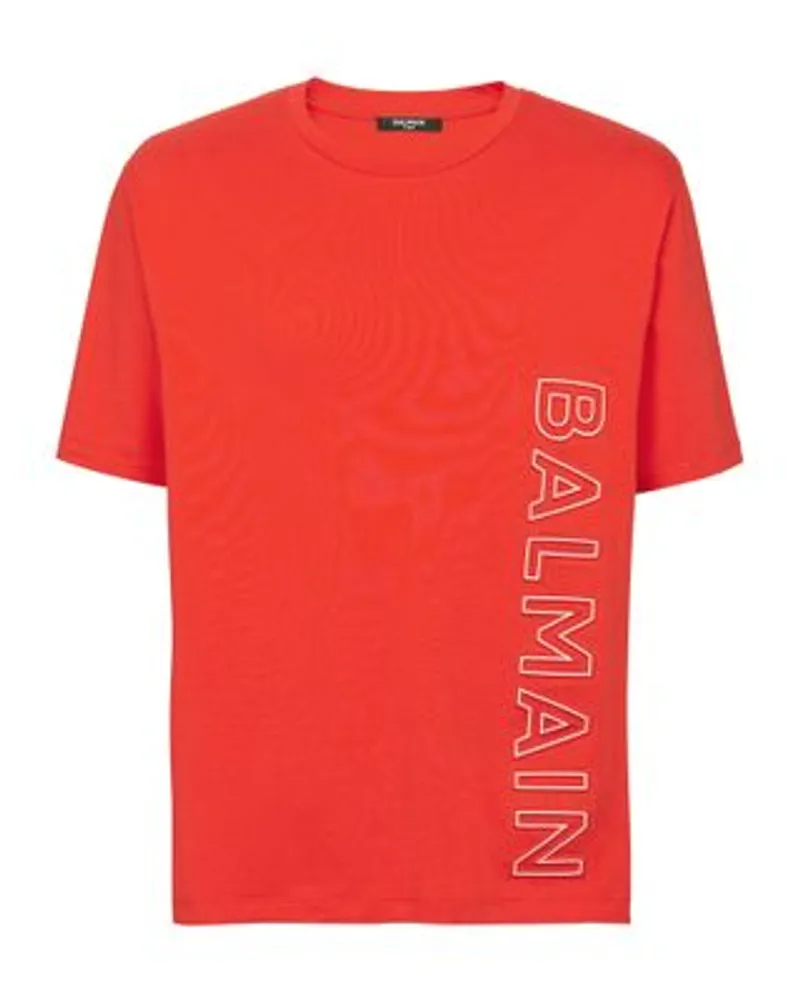 Balmain T-Shirt mit Balmain-Prägung Red