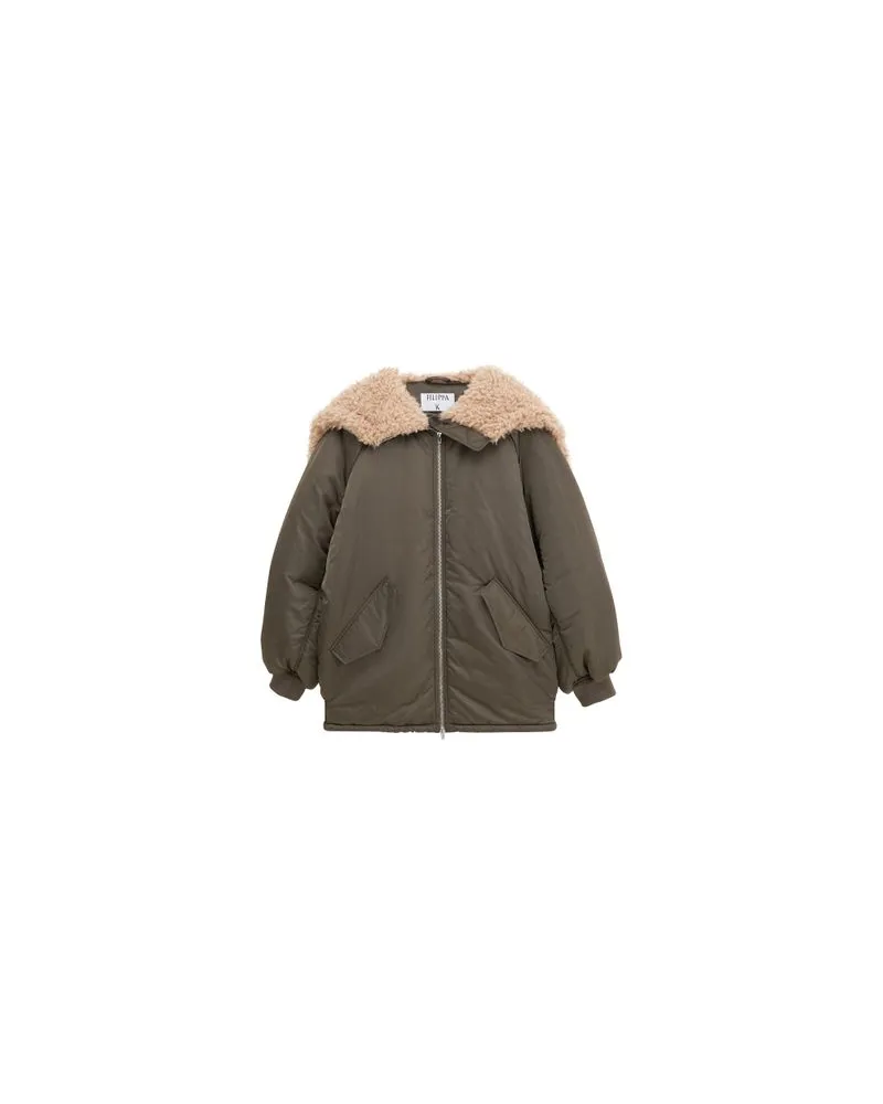 Filippa K Bomberjacke mit Kapuze Brown