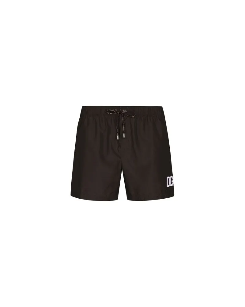 Dolce & Gabbana Badeshorts mit DG-Patch Brown