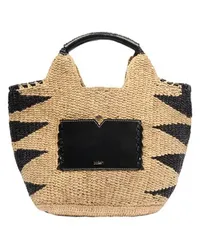 ba&sh Raffia Korb Ara S Black