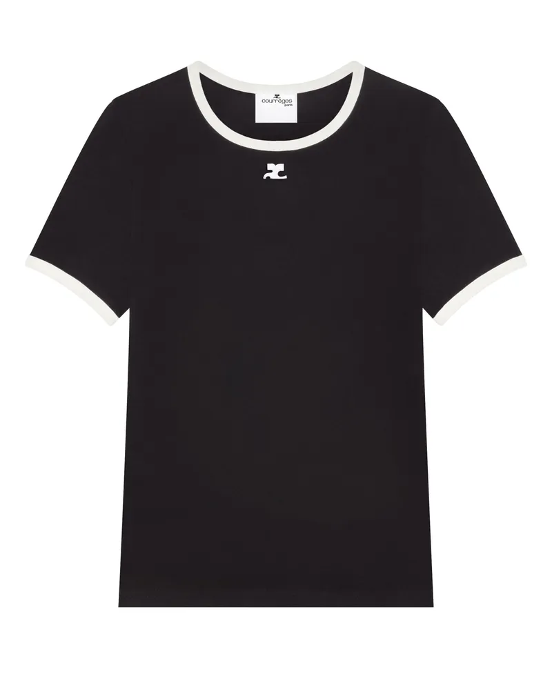 Courrèges Kontrast-T-Shirt Signature 
