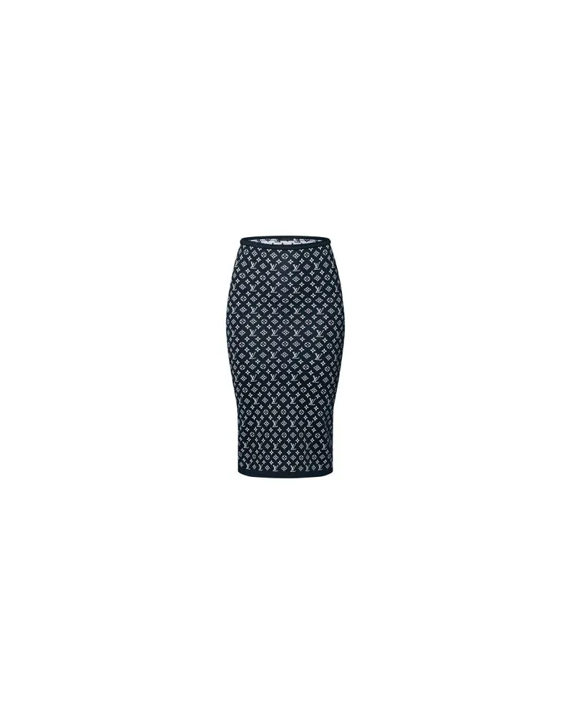 Louis Vuitton Monogram Jacquard Knit Skirt Black