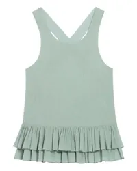 Claudie Pierlot Kurzes Top mit Volantbesatz Green