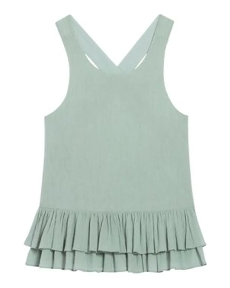 Claudie Pierlot Kurzes Top Mit Volantbesatz Green