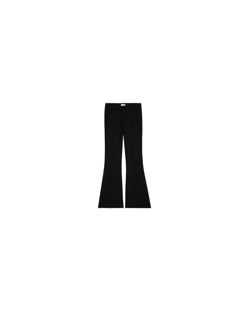 Zadig & Voltaire Ausgestellte Hose mit Strass Prevy Wings Black