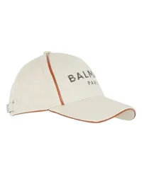 Balmain Baumwoll-Cap B-Army mit Balmain-Logo White