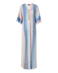 Missoni Langer Strand-Kaftan mit Spitzenoptik im Dégradé-Look und Lurex Blue