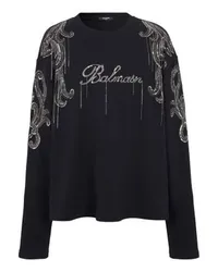 Balmain Sweatshirt Balmain Signature mit Stickerei und Ketten Black