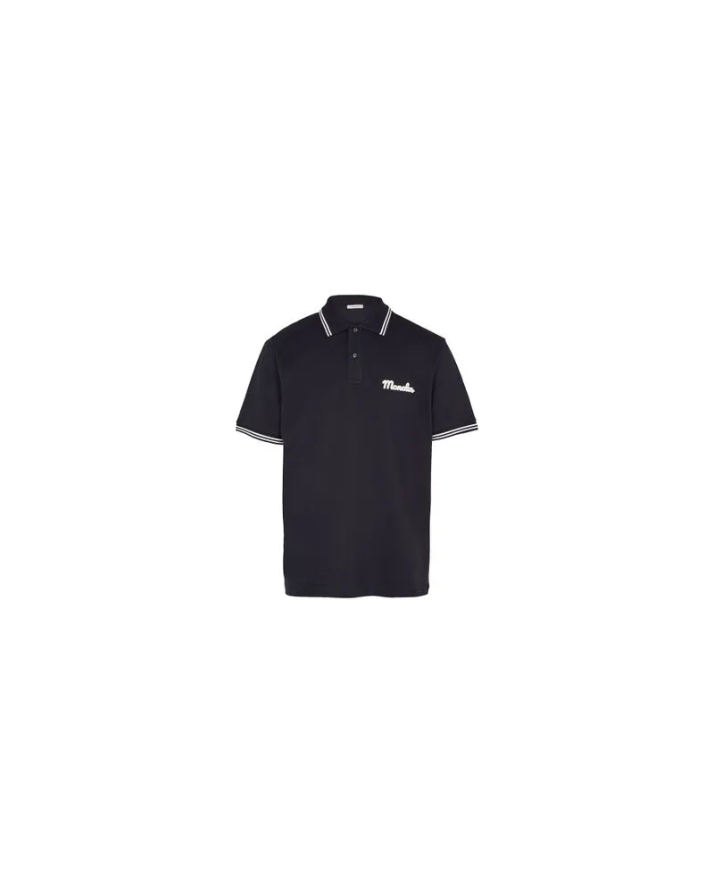 Moncler Short sleeved polo Blue