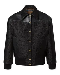 Louis Vuitton Bomberjacke mit Glitzer-Details und Monogram Black