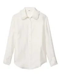 Sandro Seidenbluse mit plissiertem Kragen White