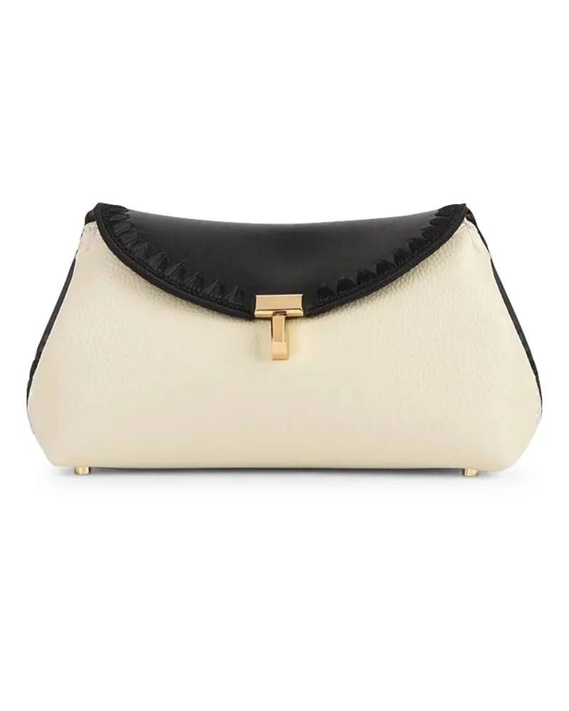 Totême Mini-Clutch T-Lock aus geflochtenem Leder 
