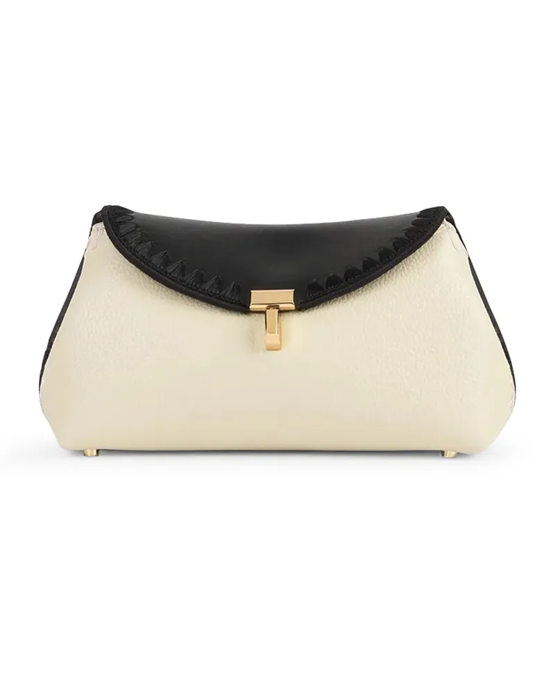 Totême Mini-Clutch T-Lock aus geflochtenem Leder 
